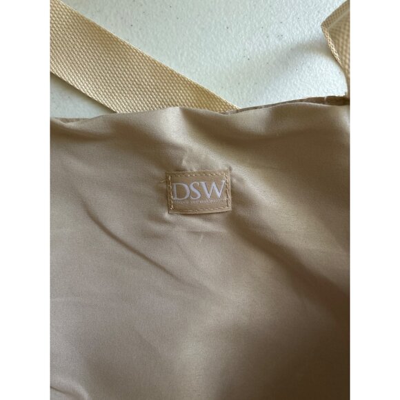 DSW Tan Blue Floral Print Large Canvas Tote Bag & Zip Pouch Set - Picture 8 of 9